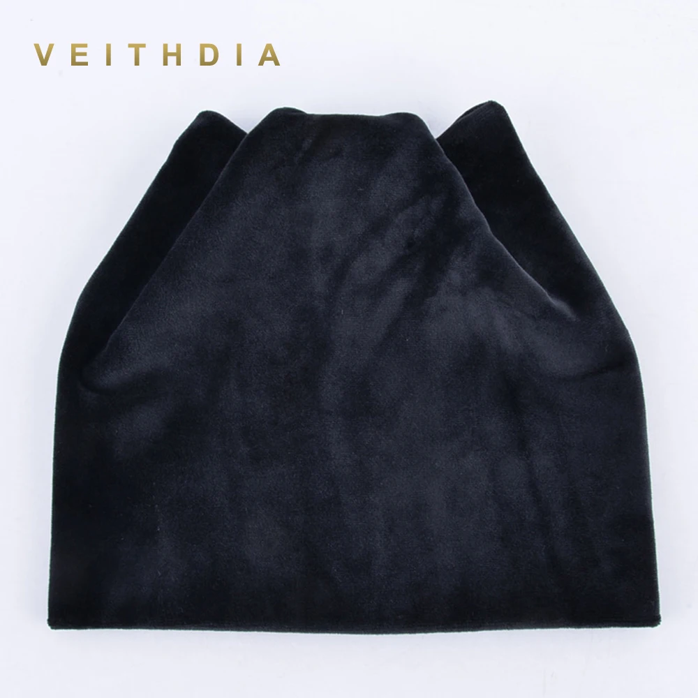 Женская Шапка бини VEITHDIA теплая бархатная шапка с ушками в виде кошки на осень и