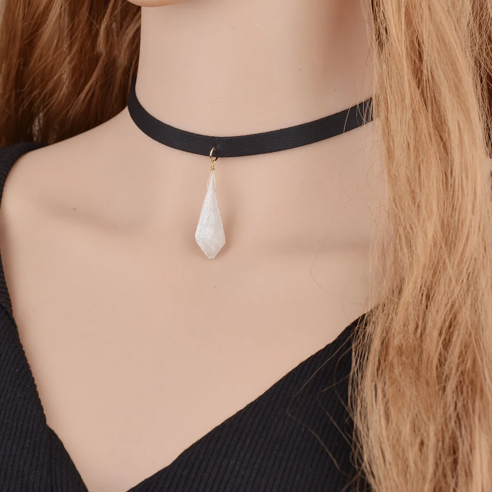 MESTILO модное ювелирное изделие Женские аксессуары черная кожаная веревка колье