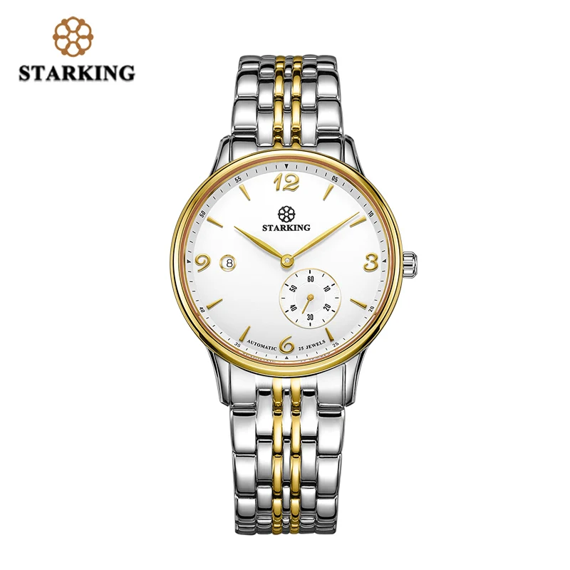 AM0215GS81 STARKING, винтажные часы, мужские, автоматические, с защитой от ветра, наручные часы, сапфировое стекло, нержавеющая сталь, часы с автоматической датой, водонепроницаемые, 5 АТМ - Цвет: AM0215GS81