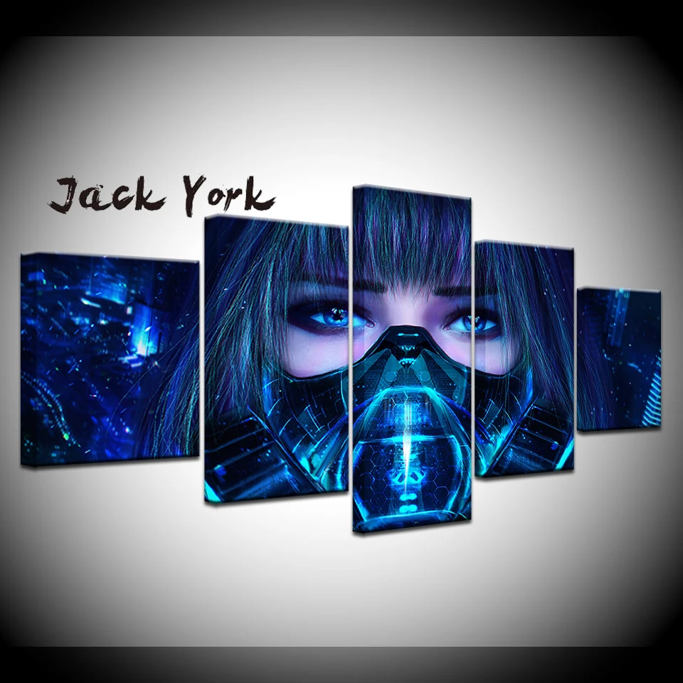 Холст для живописи в виде маски с голубыми глазами 5 шт. настенная живопись