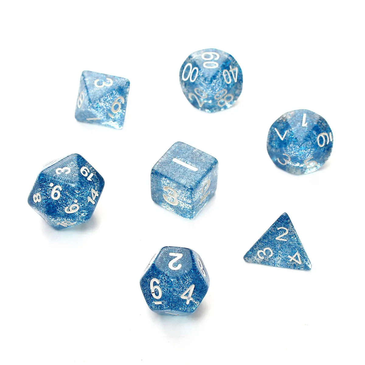 7 шт./компл. и блеск TRPG игровые кубики для D4 D20 Multi по бокам кости 4/6/8/10/12/20 сбоку