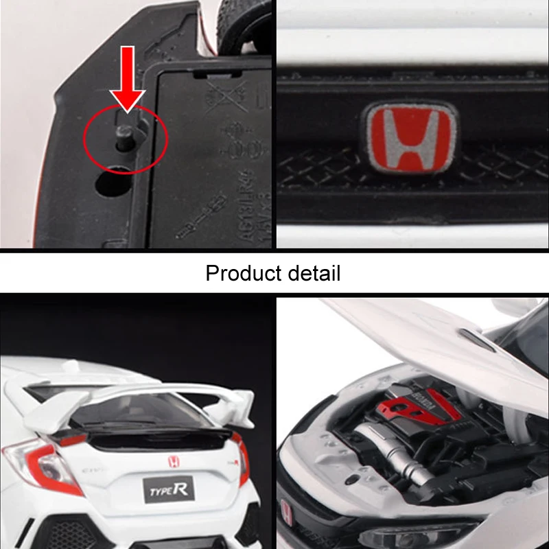 Hommate моделирование 1/32 масштаб Honda Civic Тип R модель машины из сплава 1:32 литье под давлением Автомобили Модель Автомобильные Игрушки транспортные средства игрушки для детей Подарки