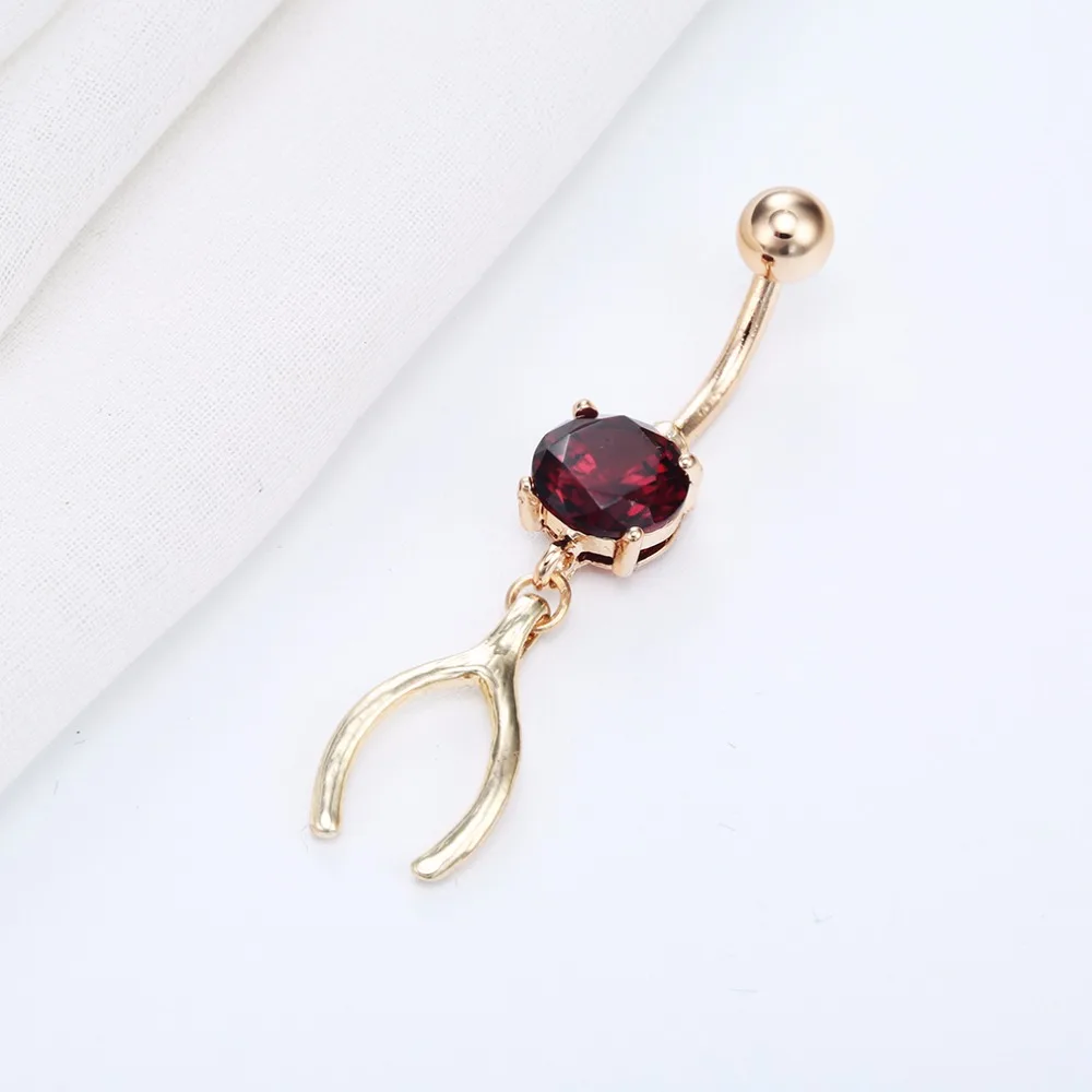 Chandler Lucky Wishbone пупочное кольцо пирсинг для живота ювелирные изделия тела