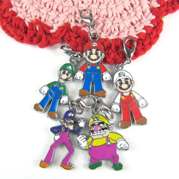 Игра Super Mario Bros Luigi cos брелок Модная Новинка Забавный 5 подвеска красочный металлический брелок для ключей маленькие подарки