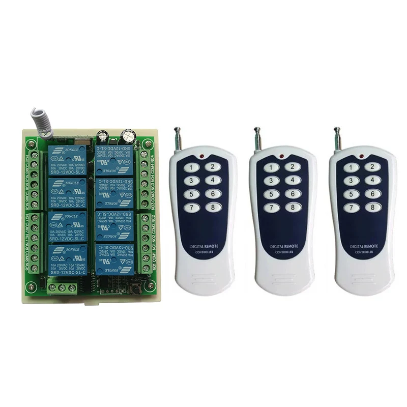 DC 12V 24V 8 CH каналы 8CH RF Wireless переключатель системы дистанционного управления 315/433 MHz