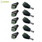 5 пар разъемов постоянного тока, штекер, гнездо 5,5 мм для одноцветных светодиодных лент 5050 3528 или камеры видеонаблюдения, бесплатная доставка