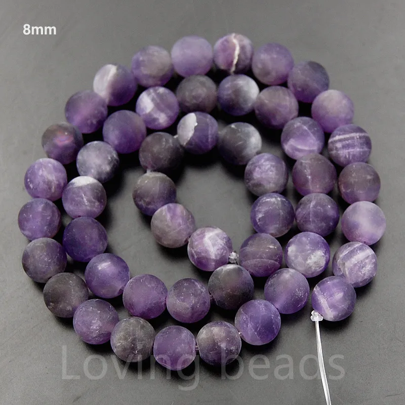 5 прядей/партия матовые натуральные Аметистовые Камни Круглые разделительные