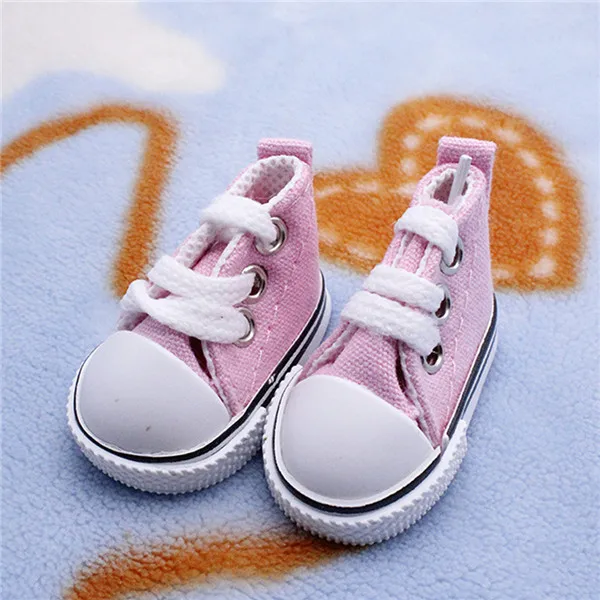 Pink Color Лучшие продажи 1 пара 5 см парусиновая обувь для BJD кукла модная мини обувь для куклы для России DIY кукла ручной работы аксессуары - Цвет: Pink Color