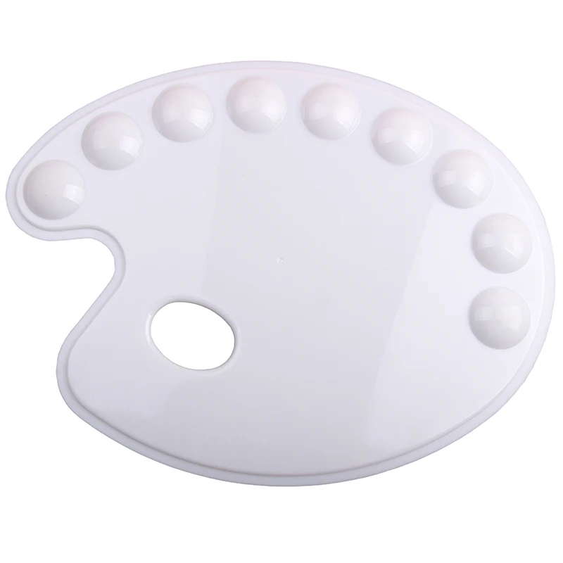 Белая фотопалитра с 9 отверстиями для большого пальца пластиковая