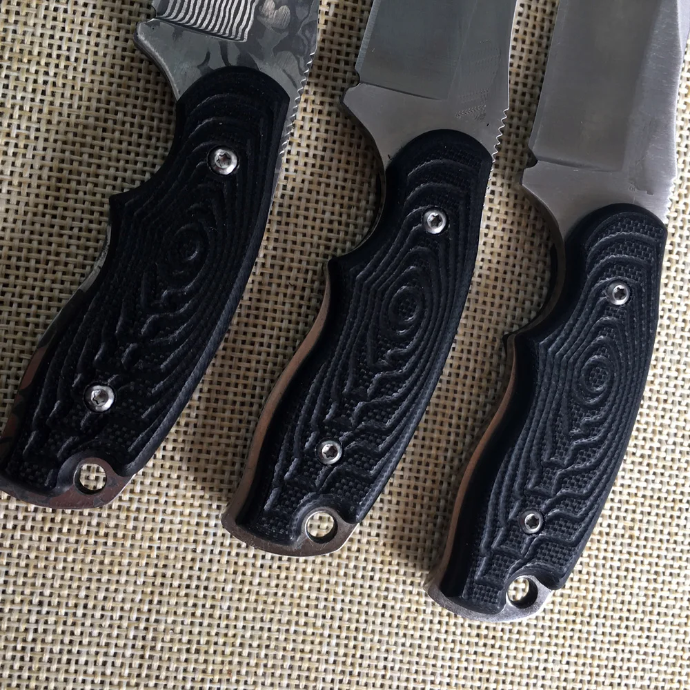 J &amp фикчированный Нож 8Cr13 Дамасская сталь G10 Ручка выживание Боуи EDC Тактический