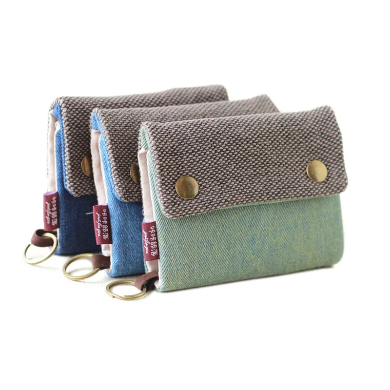 Популярные короткие женские парусиновые кошельки и женская джинсовая сумка