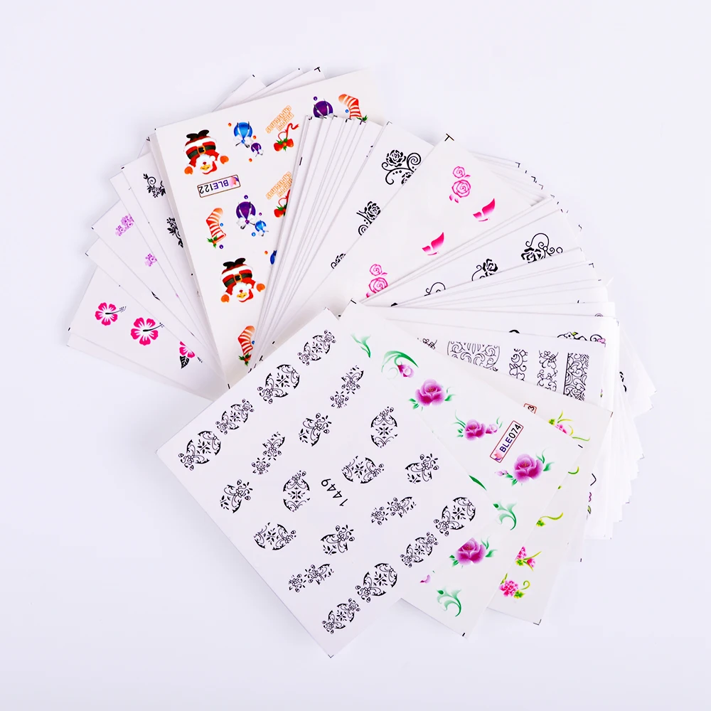 50 шт. Летние красивые наклейки для ногтей с цветами|water transfer decals|water transferstickers water |