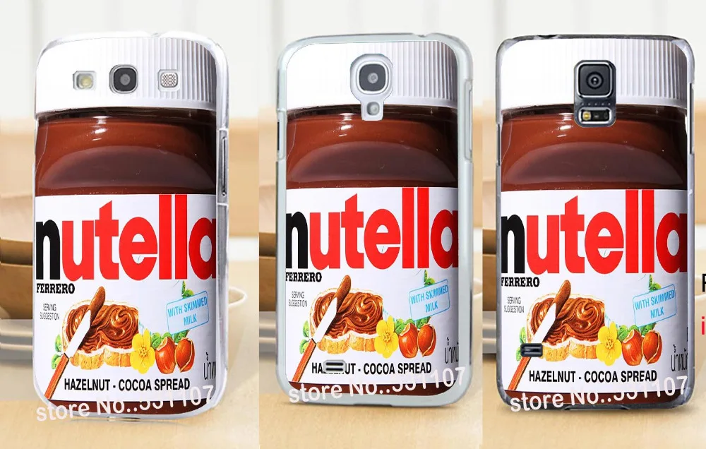 nutella Hard Skin stealth Transparent Cover Case for samsung galaxy s3 s4 s5 s6 s6Edge s7 |