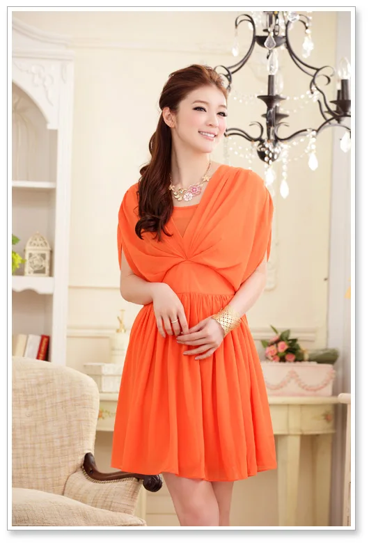 Женское платье с рукавами летучая мышь Повседневное v-образным вырезом