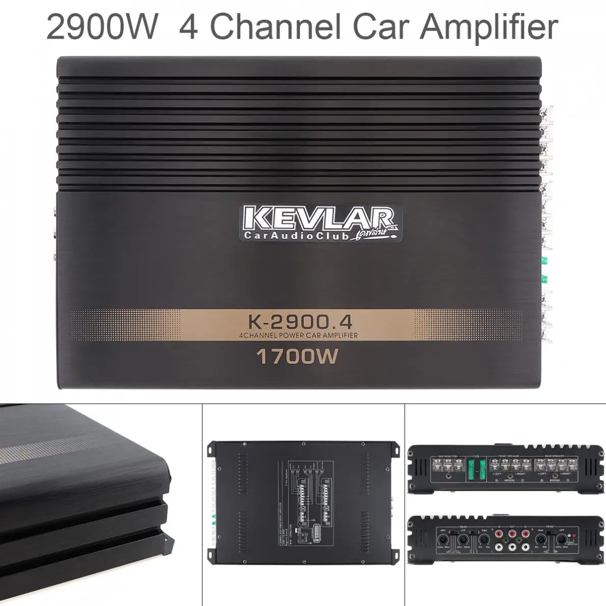 Прочный 1700W класс AB ЦИФРОВОЙ 4 КАНАЛЬНЫЙ алюминиевый сплав высокой мощности