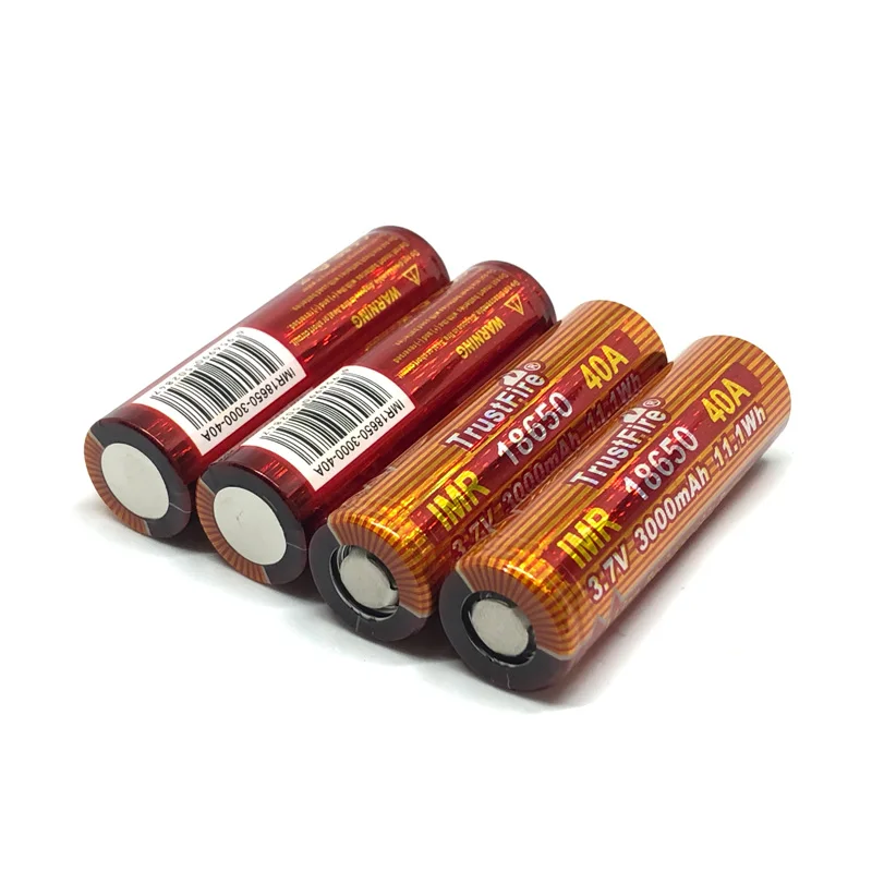 

5pcs/lot TrustFire IMR 18650 3.7V 40A 3000mAh Lithium Battery Rechargeable Batteries with Safety Relief Valve for LED Flashlight