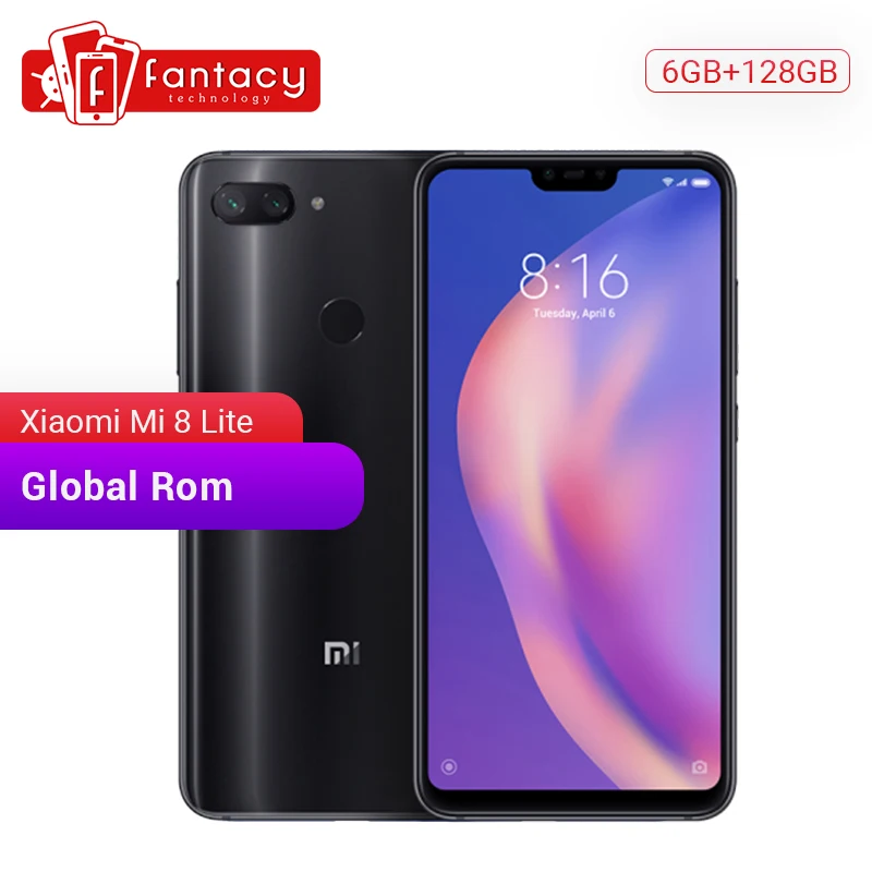 Глобальная ПЗУ Xiaomi mi 8 Lite 6 GB 128 Snapdragon 660 AIE Octa Core 26 &quot1080 P смартфон UI IR Face ID двойная