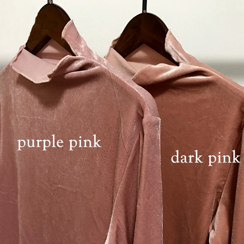 Junelove 2019 spring stand collar long sleeve bling velvet pullover Shirt metallic color blouse shirt women blusas | Женская одежда