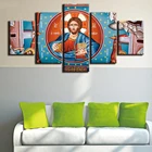 Картина с принтом куадроса, 5 шт.шт., религиозная картина, Иисус Христос, холст, украшение для дома, HD, настенное искусство, модульная для гостиной