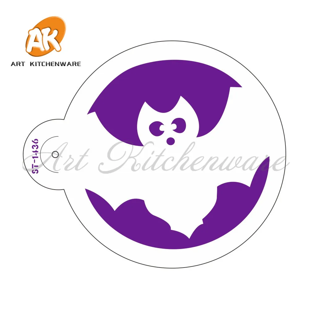 

Трафарет с узором летучая мышь для украшения торта на Хэллоуин трафарет для торта Форма для выпечки инструменты для торта пластиковые худо...