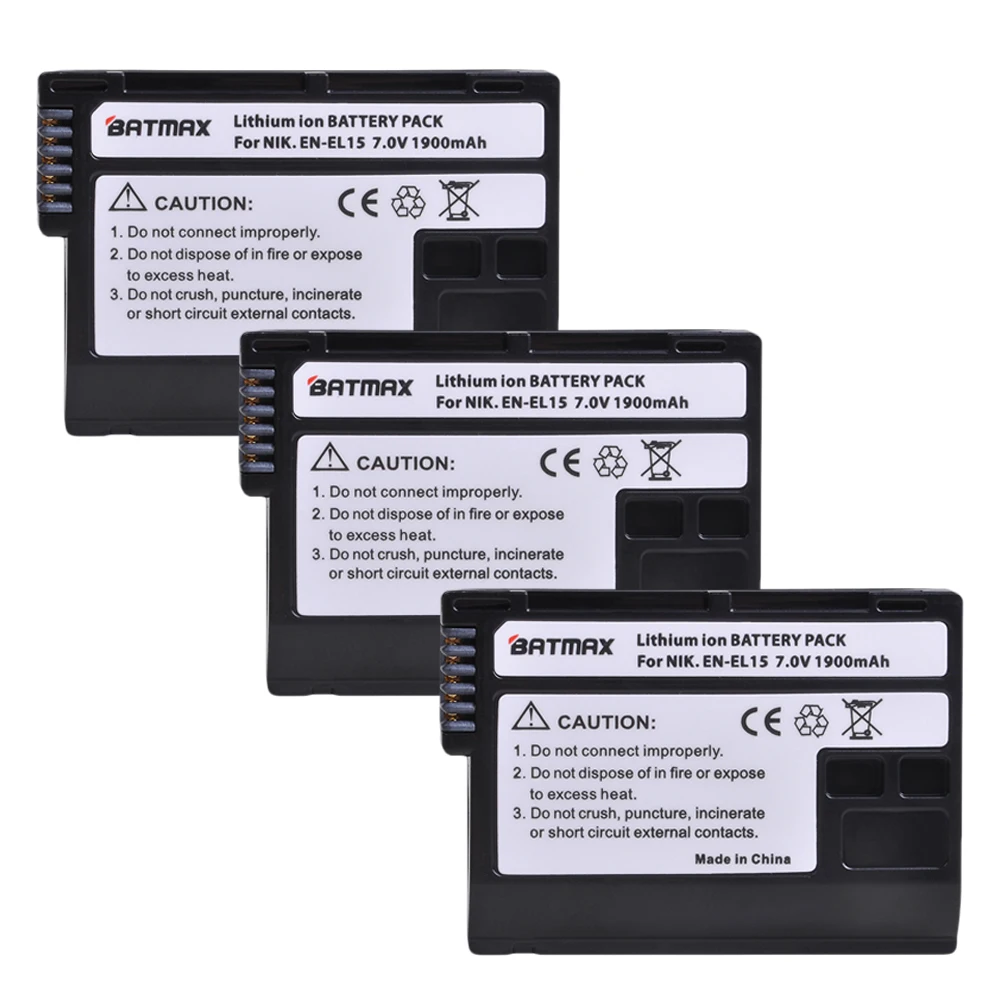 3 шт. EN-EL15 EL15A RU EL15 Батарея+ ЖК-дисплей USB Dual Зарядное устройство Тип C для цифровых зеркальных фотокамер Nikon D600 D610 D800 D800E D810 D7000 D7100 D7200 V1