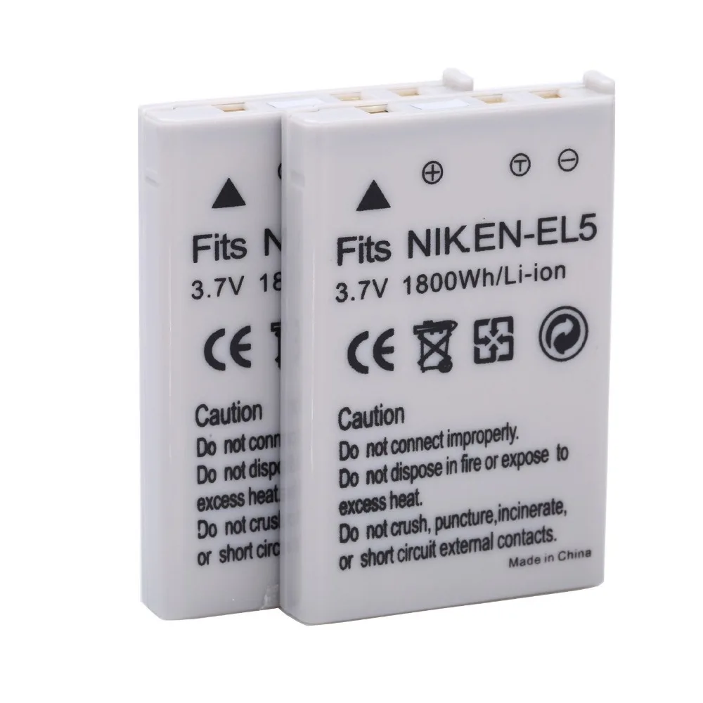 2 шт./лот 1800 мА/ч EN EL5 ENEL5 RU батареи для камеры NIKON Coolpix P530 P520 P510 P100 P500 P5100 P5000 P6000 P90 P80