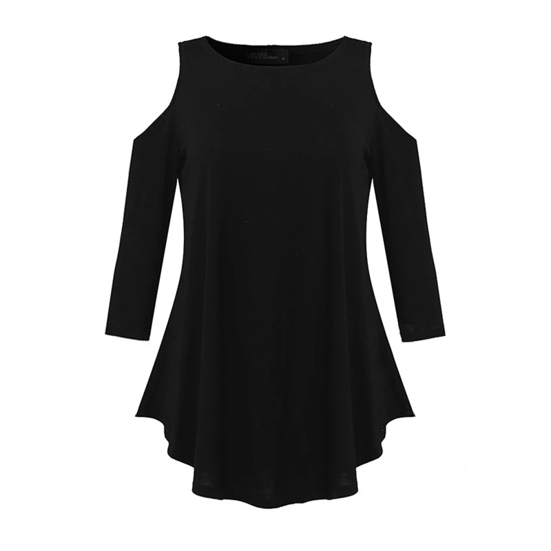 Black VONDA Одежда для беременных женские блузы для беременных Свободная рубашка элегантные 3/4 рукава однотонные Топы Асимметричные пуловеры - Цвет: Black