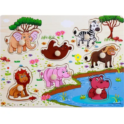 A3026 Детские игрушки Монтессори Деревянные головоломки/ручной захват доска раннего образования головоломки игрушки мультфильм автомобиль/Морские животные головоломки Детский подарок - Цвет: A3026