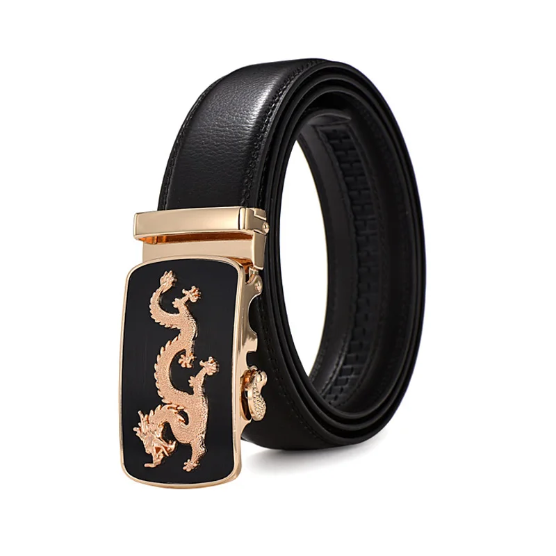 Мужской ремень из натуральной кожи с пряжкой в виде дракона | Аксессуары для
