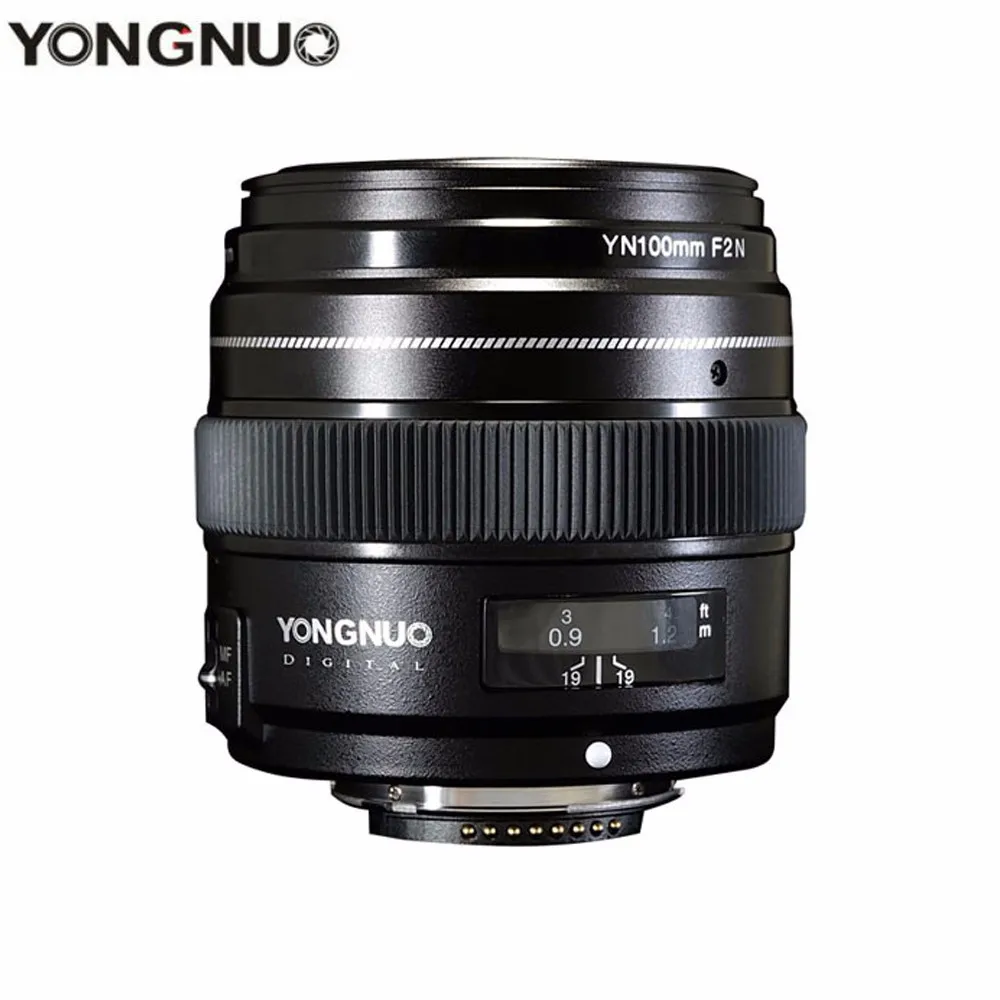Объектив Yongnuo 100 мм F2 F2N с большой диафрагмой AF/MF Средний телеобъектив Prime Lente YN100mm