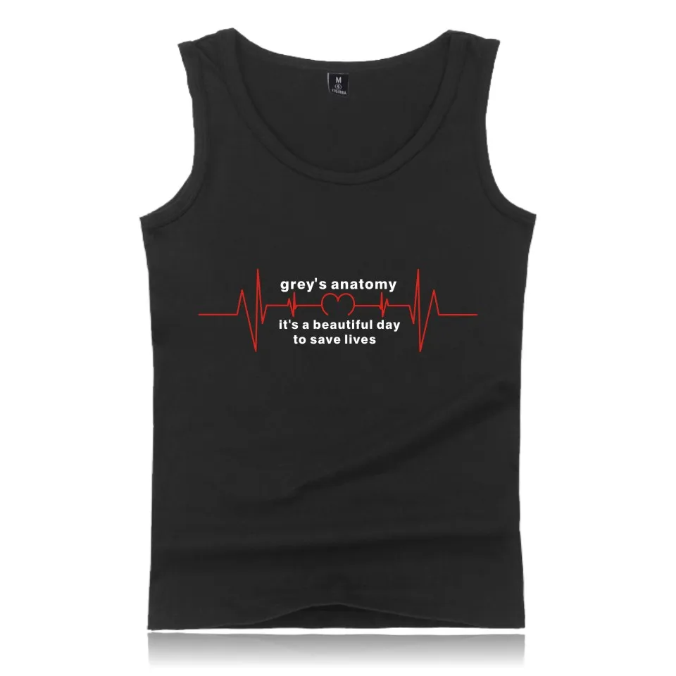 Майка мужская летняя без рукавов креативная модная Серая майка с анатомии Tumblr Greys