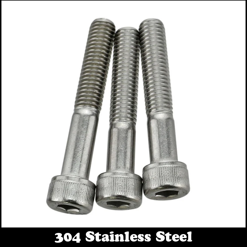 M8 * 70/80/90/100 M8x70/80/90/100 304 нержавеющая сталь 304ss DIN912 половинчатая резьба шестигранная