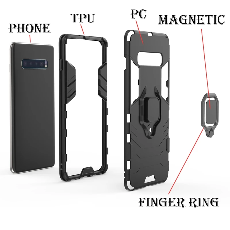 Magnetic Kickstand Ultra Slim Case for Samsung Galaxy S10e With Finger Ring S8 S9 S10 Plus Note 9 |