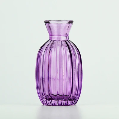 Purple 60x125mm Миниатюрная креативная стеклянная ваза для декора настольная прозрачная Цветочная ваза Террариум гидропонный контейнер Свадебный декор - Цвет: Purple 60x125mm