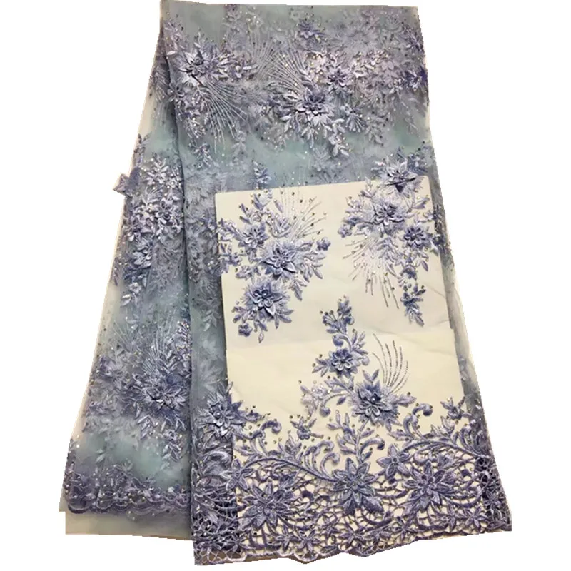 African Lace Fabric 2018 High Quality purple with stones lace Nigerian Party Dresses jsd-701 | Дом и сад