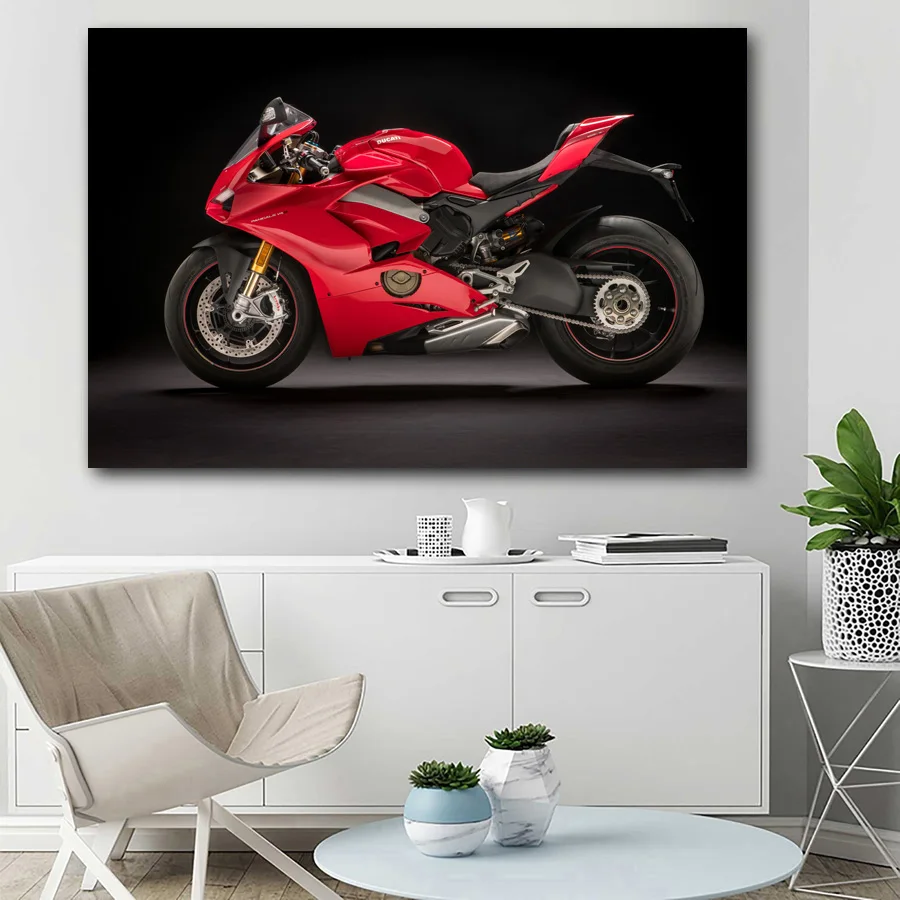Декоративные картины Superbike Ducati Panigale V4 мотоциклетная красная Автомобильная