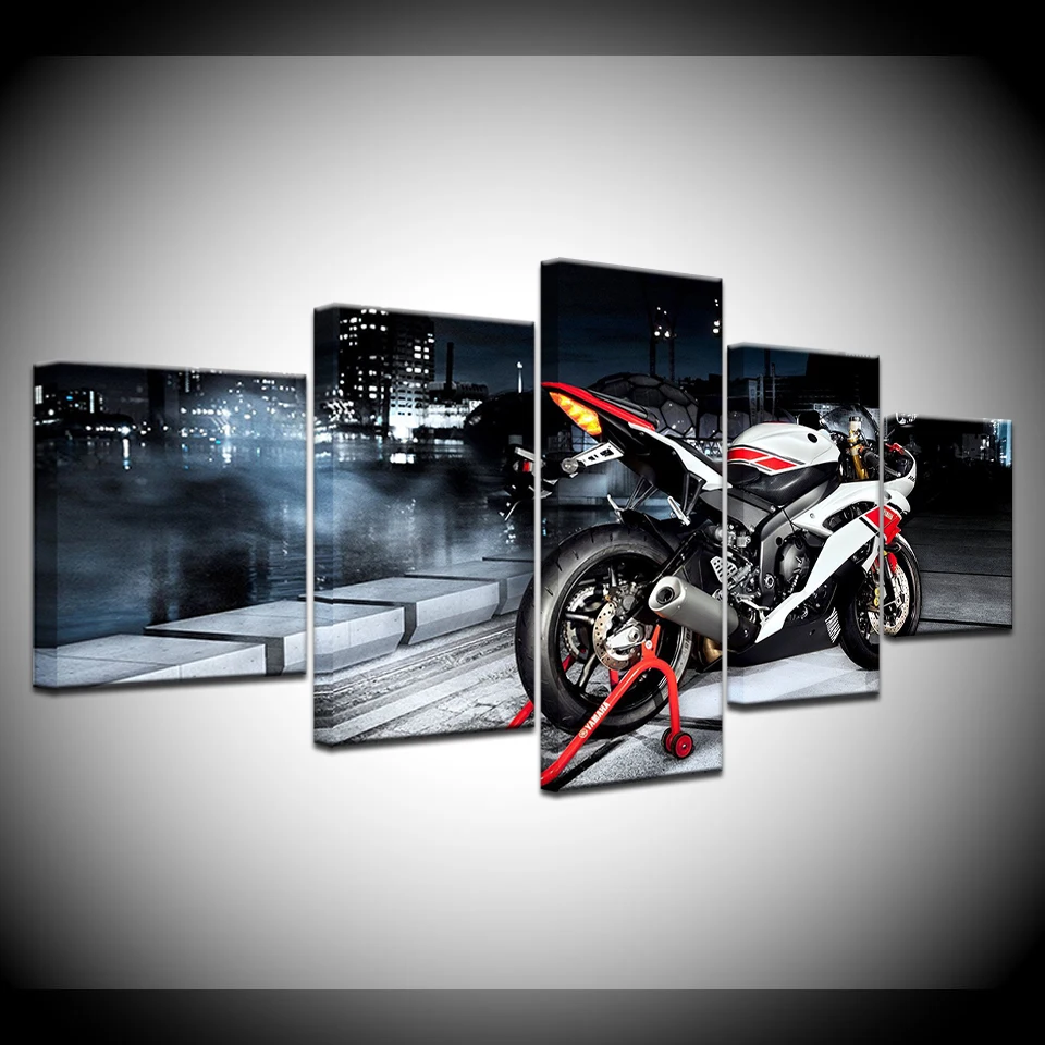 

R6 motorcycle 5 Piece HD Wallpapers Art Canvas Print modern Poster Modular art painting for Living Room Home Decor
