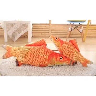Плюшевая кошачья мята игрушка креативная 3D имитация карпа в форме рыбы игрушки для кошек мята Мягкая кукла с подушкой для сна для домашних животных товары для кошек - Цвет: Fish3