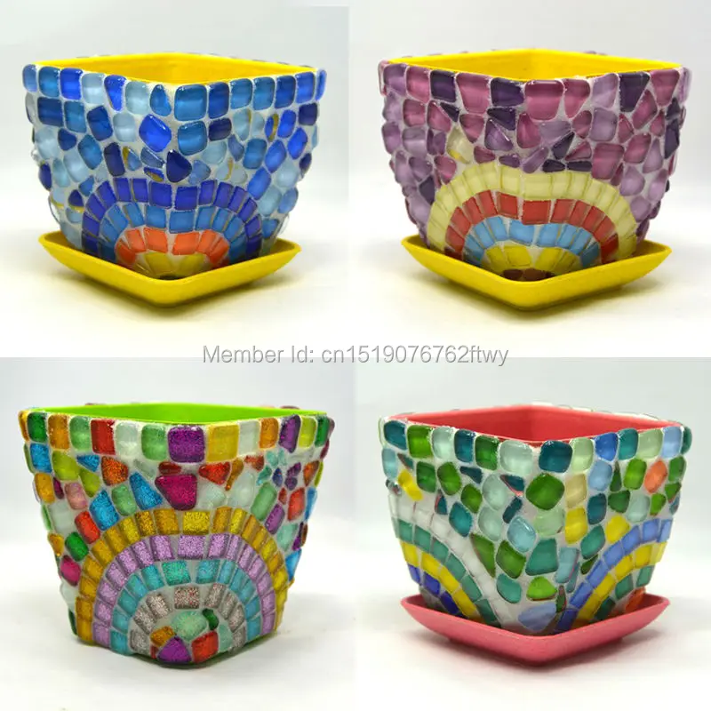 DIY нерегулярные мозаичные плитки 250 г материал ремесла бонсай цветочный горшок