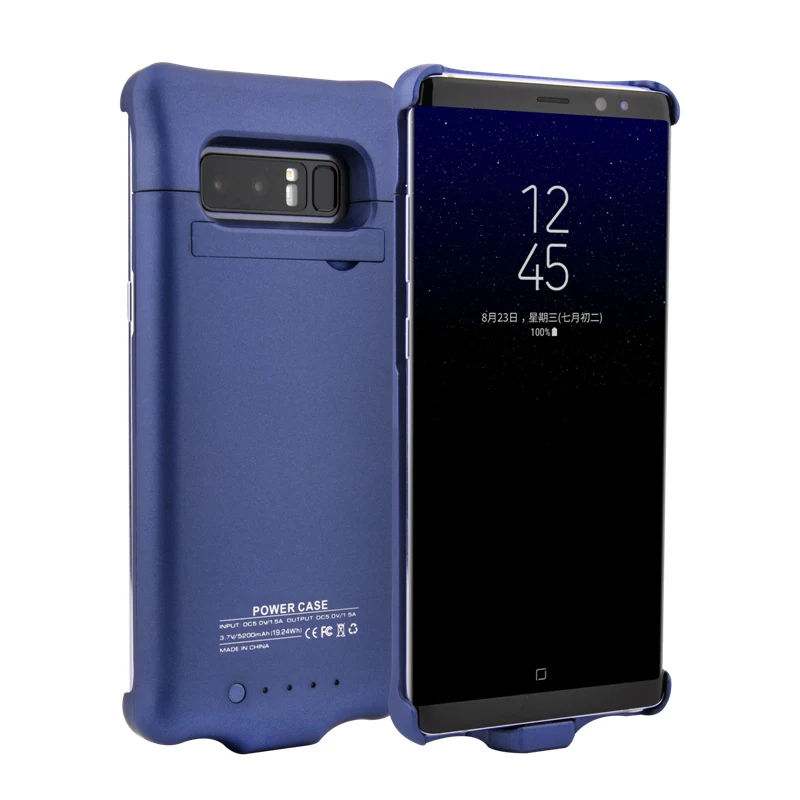 5200 мАч батарея зарядное устройство чехол для samsung Galaxy Note 8 батарея чехол банк питания пакет Внешнее зарядное устройство Крышка для samsung Note 8 - Цвет: Blue