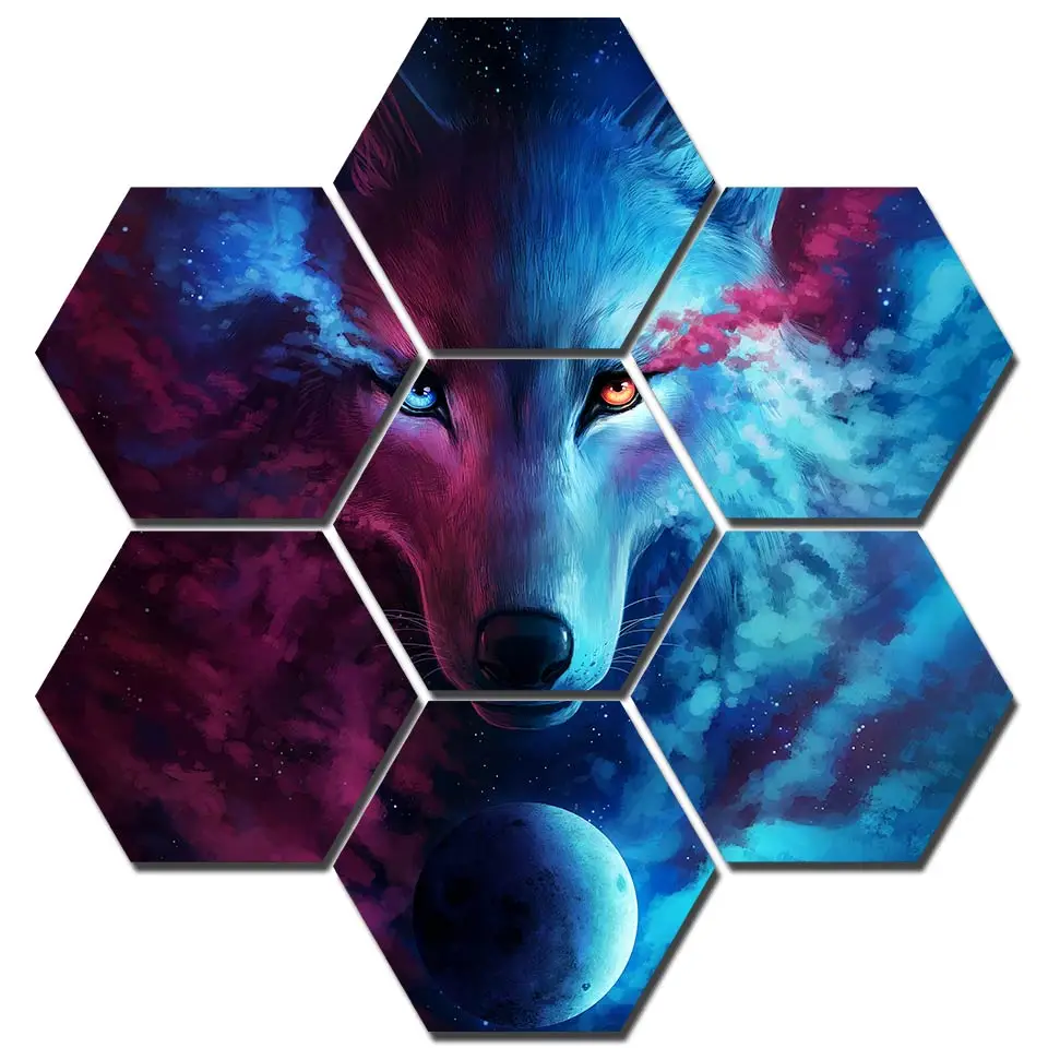 Там где свет и темные встречи продлен JoJoes Art 7 шт. картина волка Настенная