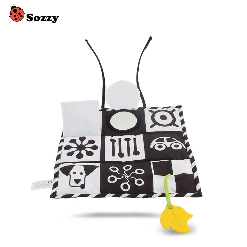 Sozzy Black and White Colorful Double-side Baby Cloth Quiet Book Soft Infant Early Educational Stroller Rattle Toys for Newborn | Игрушки и
