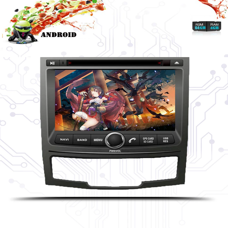 IPS 3/4G Android 10.0Ram 4 ГБ Автомобильный GPS для SSANGYONG KORANDO 2010-2014 Стерео DVD НАВИГАЦИЯ радио