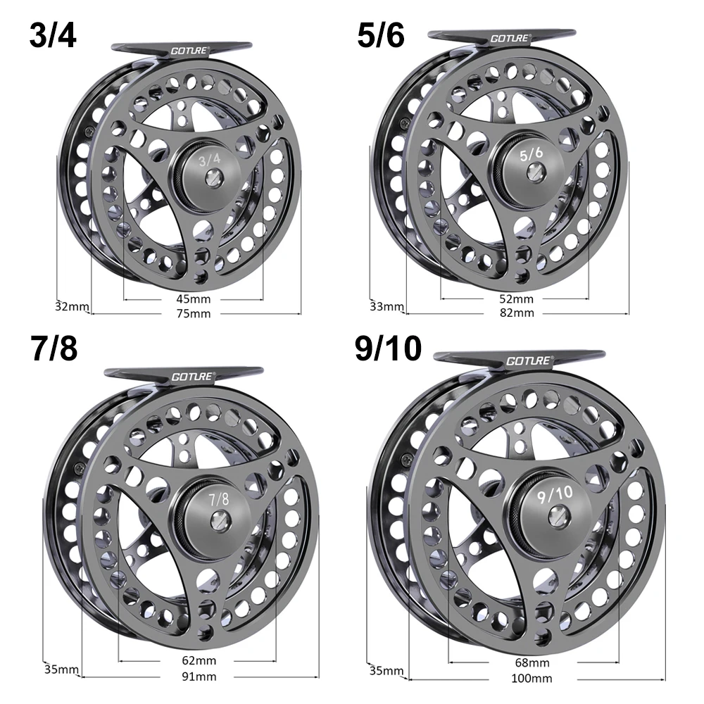 Sougayilang Fly Fishing Reel With CNC-machined Aluminum Alloy Body 5/6, 7/8 Lightweight Fly Reel-5/6