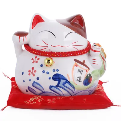 Розовый 10 дюймов Lucky Cat Копилка Фортуна кошка фэн-шуй ремесло Maneki Neko керамическая копилка для кошек украшения дома аксессуары R1956 - Цвет: Розовый