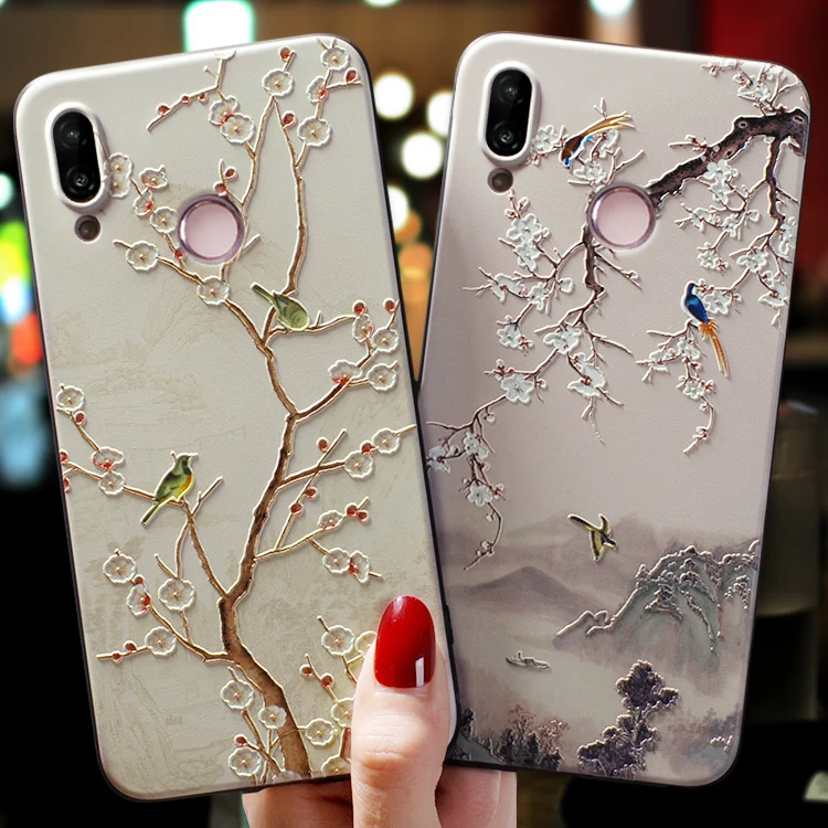 3D Рельефный цветочный чехол из ТПУ для Huawei P40 P30 P20 Honor 9X 9A 8X 10 20 Pro 10X Lite E Nova 5T P Smart 20201