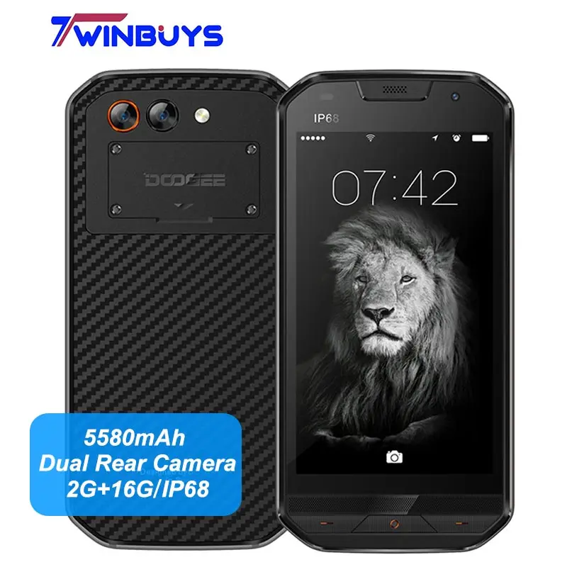 DOOGEE S30 смартфон IP68 Водонепроницаемая двойная задняя камера 5580 мАч 5 0 &quotHD MTK6737 Android