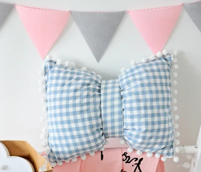 size 38X28CM Детская подушка для младенцев, моющаяся Подушка для кормления, подушка для детской кроватки, декор для детской комнаты, комфортная подушка с бантом для ухода за ребенком - Цвет: size 38X28CM