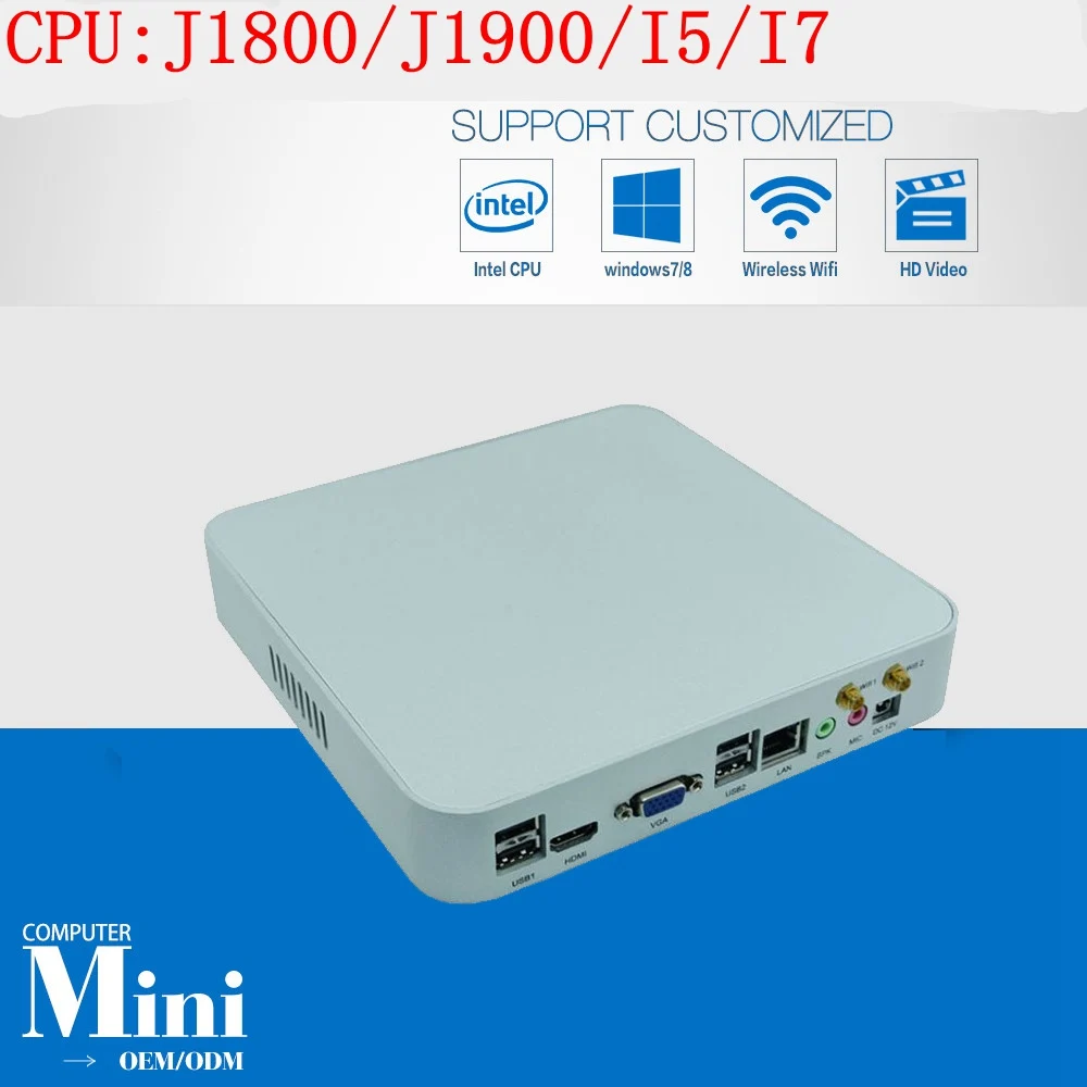 Недорогой мини ПК Mac с Windows предустановленным HTPC 3 года гарантии 1080P Intel Core i5 I7 J1800