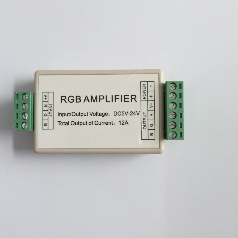 

Новый дизайн 12A пластиковый корпус RGB усилитель, DC5-24V RGB усилитель для светодиодной ленты RGB свет
